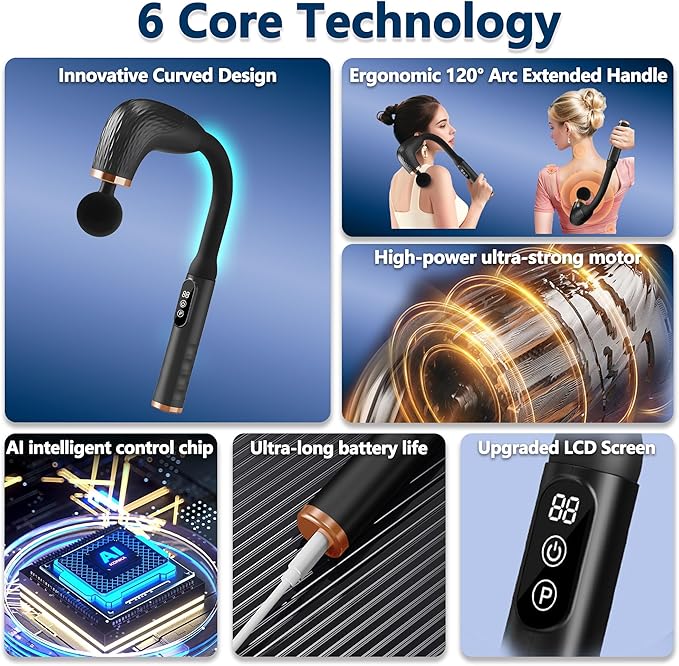 Massage Gun with Upgraded Extension Handle