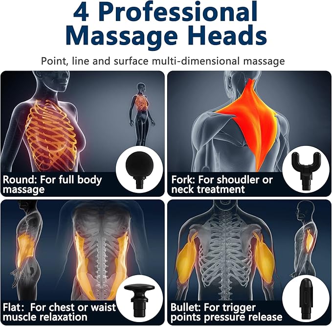 Massage Gun with Upgraded Extension Handle