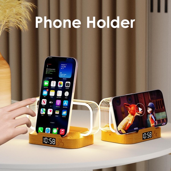 Small Nightstand Lamp with Wireless Charger