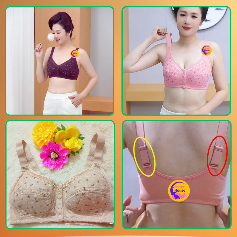 ফম ছাড়া চায়না কটন ফ্রন্ট বাটন ব্রা 