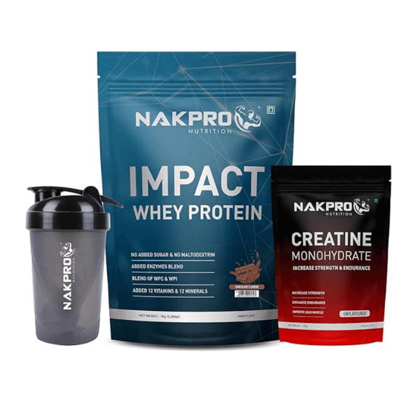 NAKPRO Impact Whey Protein Supplement Powder Combo - 1KG