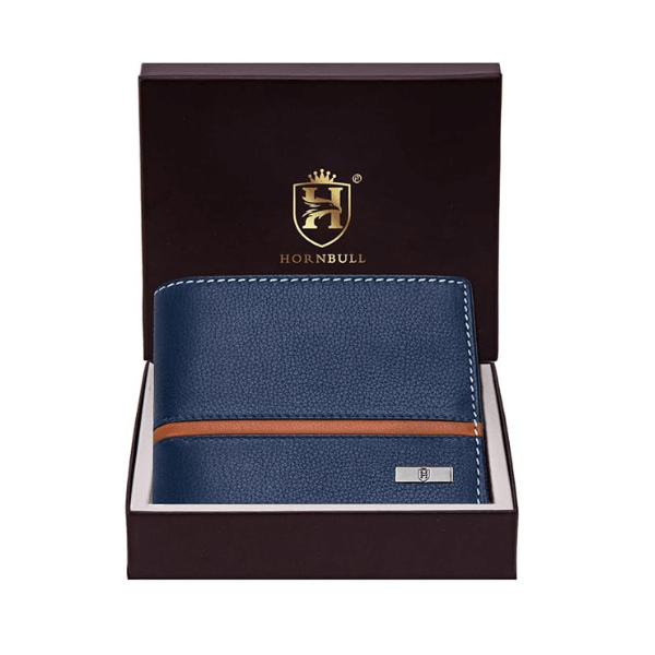 HORNBULL Denial Navy Leather Wallet for Men