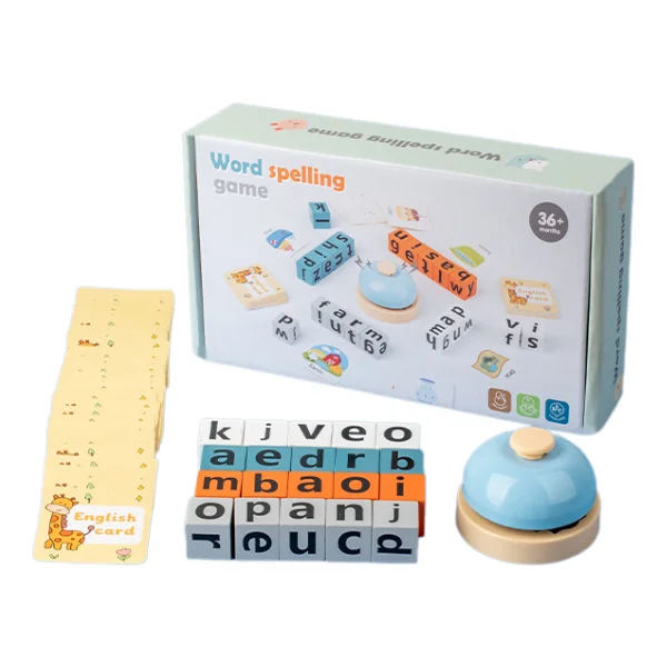 WordSpelling Game with Bell — Wooden Learning Toy (3–6 Years)