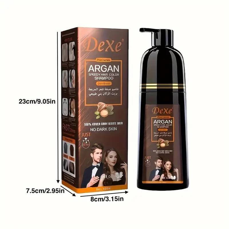 Dexe Argan Hair Color Shampoo (Dark Brown)