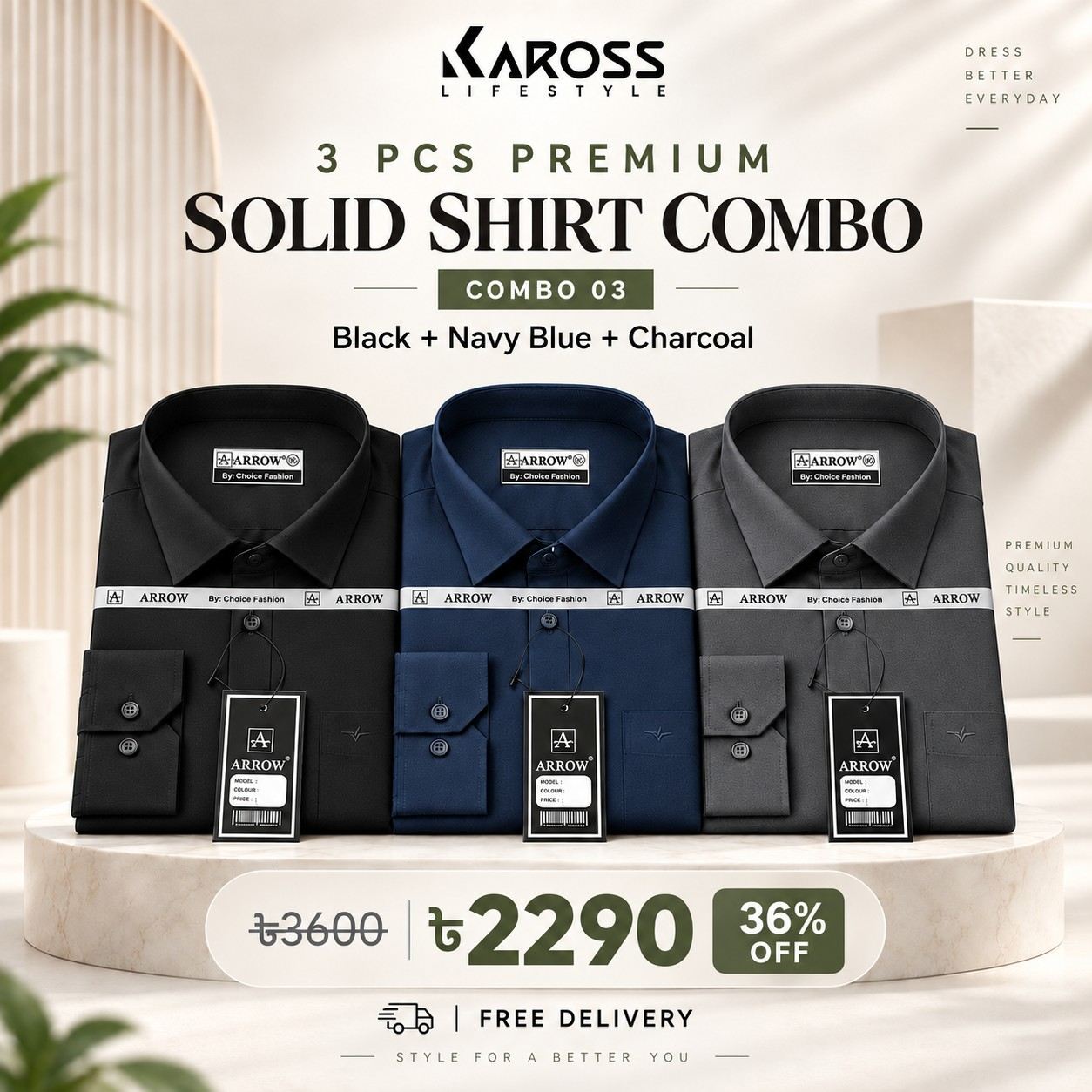 BLACK,NAVY BLUE & CHARCOAL